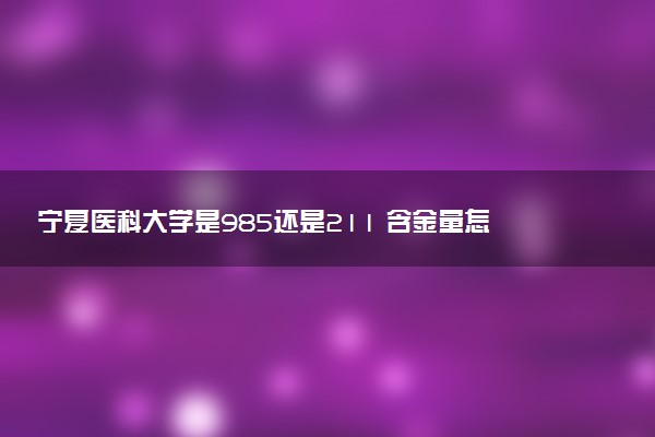 宁夏医科大学是985还是211 含金量怎么样