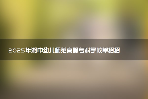 2025年湘中幼儿师范高等专科学校单招招生计划及专业