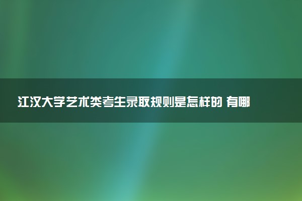 江汉大学艺术类考生录取规则是怎样的 有哪些要求