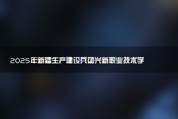 2025年新疆生产建设兵团兴新职业技术学院单招招生计划及专业