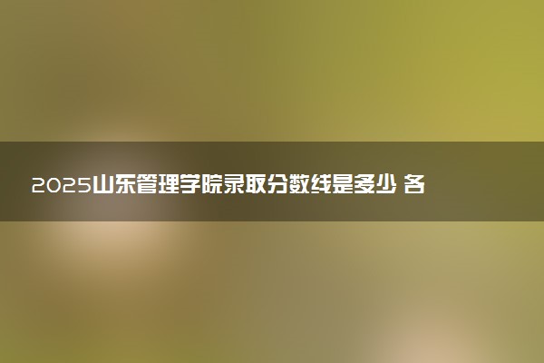 2025山东管理学院录取分数线是多少 各省最低分数线汇总