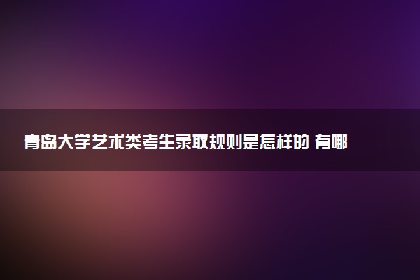 青岛大学艺术类考生录取规则是怎样的 有哪些要求