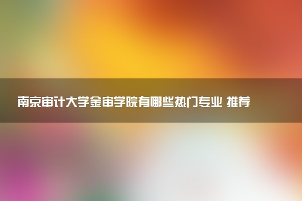 南京审计大学金审学院有哪些热门专业 推荐的王牌专业