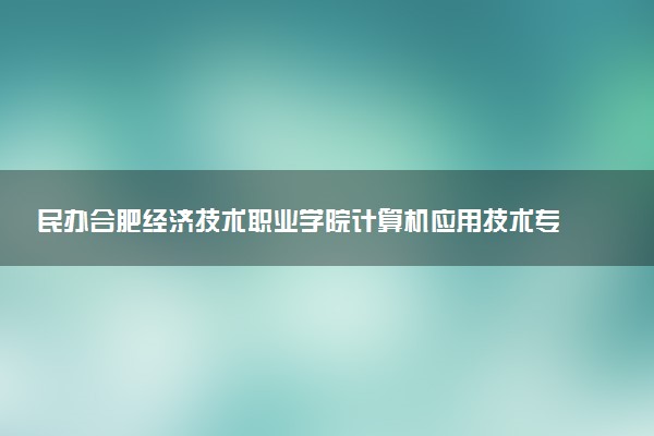 民办合肥经济技术职业学院计算机应用技术专业怎么样 录取分数线多少