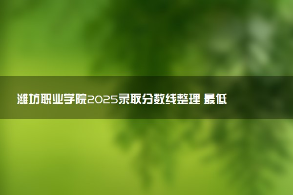 潍坊职业学院2025录取分数线整理 最低多少分可以考上