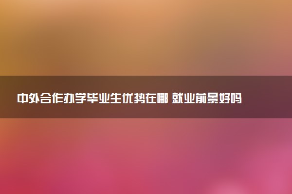 中外合作办学毕业生优势在哪 就业前景好吗