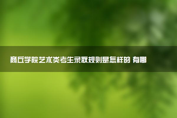 商丘学院艺术类考生录取规则是怎样的 有哪些要求