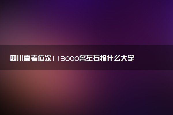 四川高考位次113000名左右报什么大学好（2025年参考）