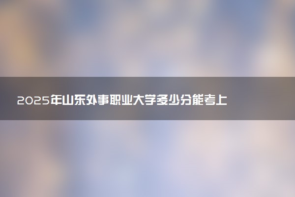 2025年山东外事职业大学多少分能考上 最低分及位次