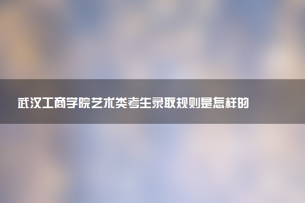 武汉工商学院艺术类考生录取规则是怎样的 有哪些要求