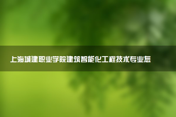 上海城建职业学院建筑智能化工程技术专业怎么样 录取分数线多少