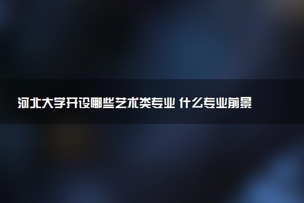 河北大学开设哪些艺术类专业 什么专业前景好