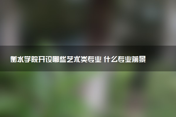 衡水学院开设哪些艺术类专业 什么专业前景好