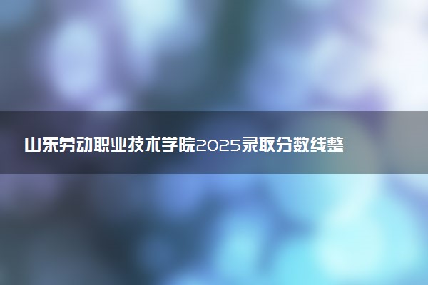 山东劳动职业技术学院2025录取分数线整理 最低多少分可以考上