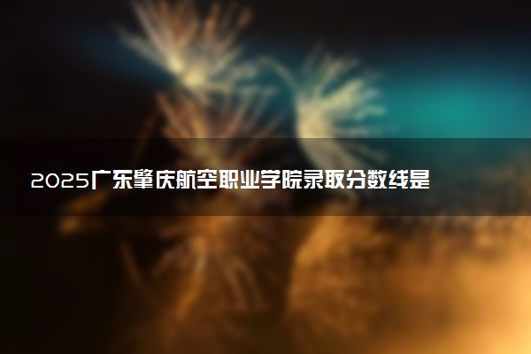 2025广东肇庆航空职业学院录取分数线是多少 各省最低分数线汇总