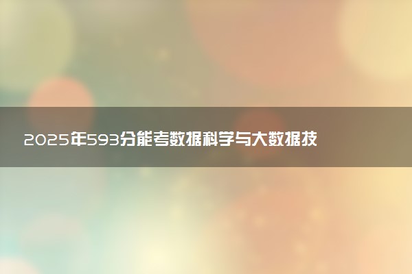 2025年593分能考数据科学与大数据技术专业吗 593分数据科学与大数据技术专业大学推荐