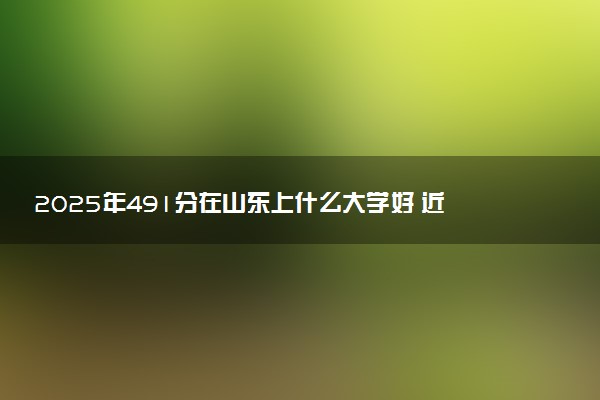 2025年491分在山东上什么大学好 近三年录取分数线是多少