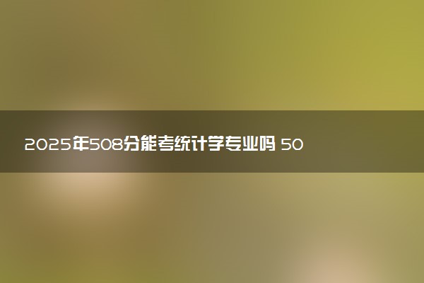 2025年508分能考统计学专业吗 508分统计学专业大学推荐