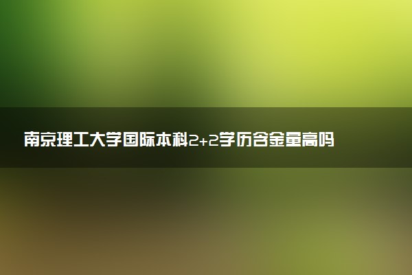 南京理工大学国际本科2+2学历含金量高吗 学费多少