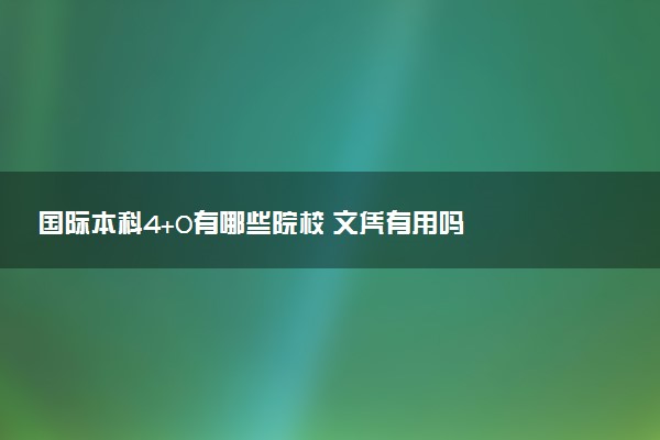 国际本科4+0有哪些院校 文凭有用吗