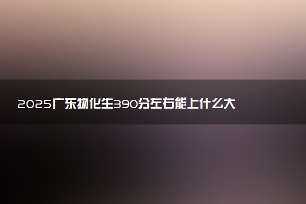 2025广东物化生390分左右能上什么大学 可以报考的院校名单