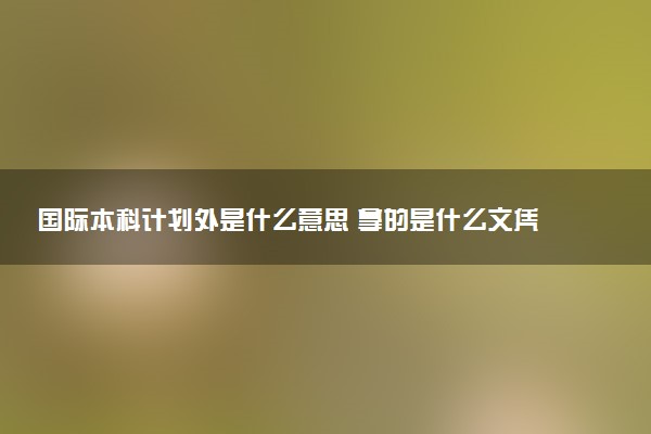 国际本科计划外是什么意思 拿的是什么文凭