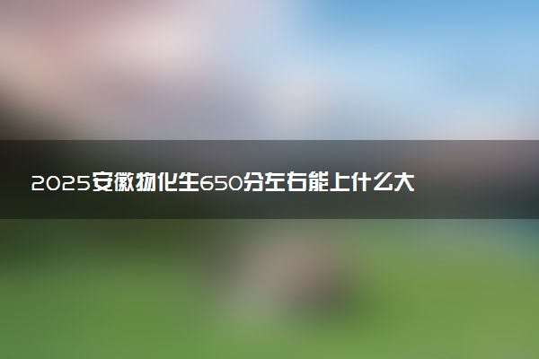 2025安徽物化生650分左右能上什么大学 可以报考的院校名单