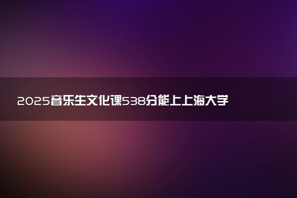 2025音乐生文化课538分能上上海大学吗