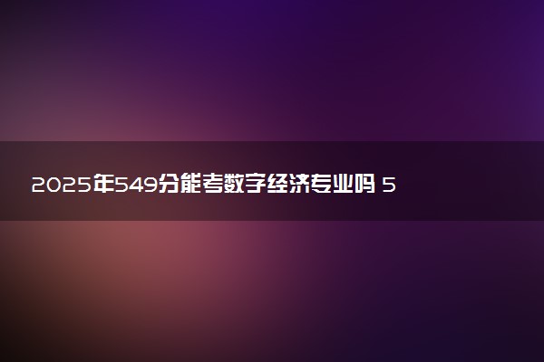 2025年549分能考数字经济专业吗 549分数字经济专业大学推荐