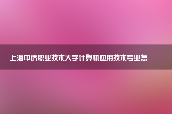 上海中侨职业技术大学计算机应用技术专业怎么样 录取分数线多少