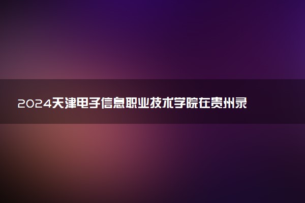 2024天津电子信息职业技术学院在贵州录取分数线 各专业分数及位次
