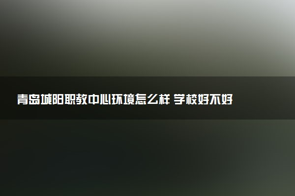 青岛城阳职教中心环境怎么样 学校好不好