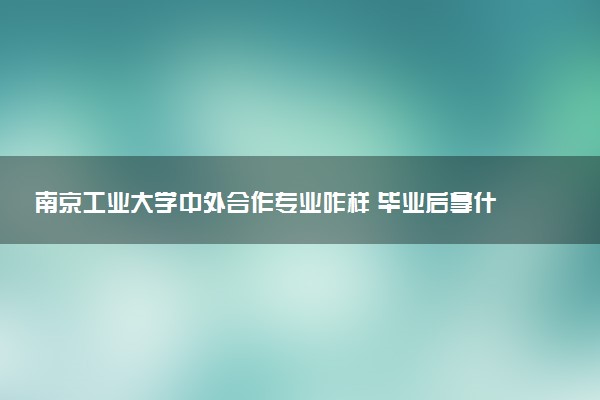 南京工业大学中外合作专业咋样 毕业后拿什么文凭