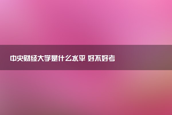 中央财经大学是什么水平 好不好考