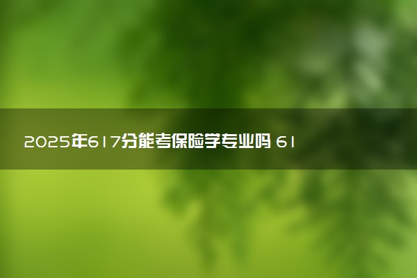 2025年617分能考保险学专业吗 617分保险学专业大学推荐