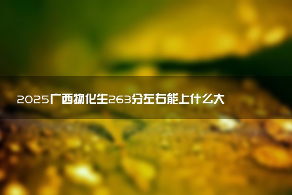 2025广西物化生263分左右能上什么大学 可以报考的院校名单