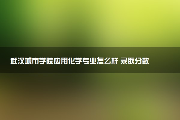 武汉城市学院应用化学专业怎么样 录取分数线多少