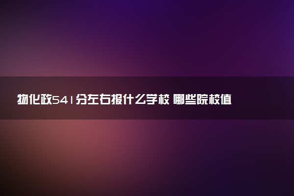 物化政541分左右报什么学校 哪些院校值得报考