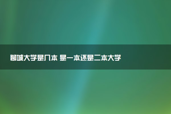 聊城大学是几本 是一本还是二本大学