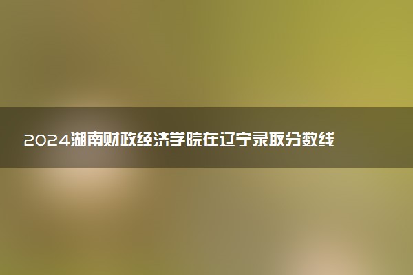 2024湖南财政经济学院在辽宁录取分数线 各专业分数及位次