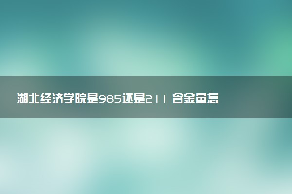 湖北经济学院是985还是211 含金量怎么样