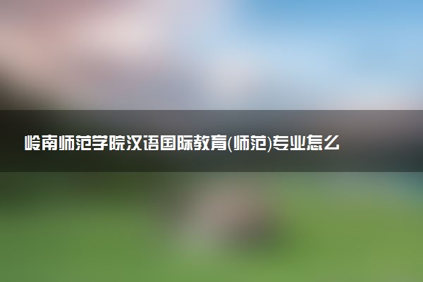 岭南师范学院汉语国际教育（师范）专业怎么样 录取分数线多少