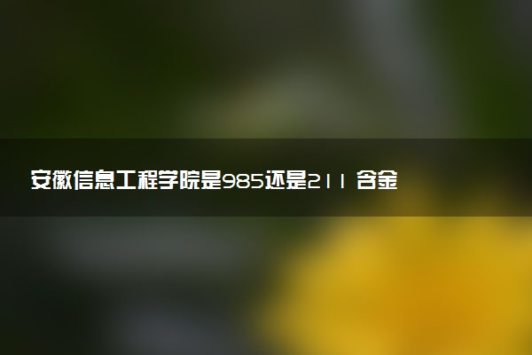 安徽信息工程学院是985还是211 含金量怎么样