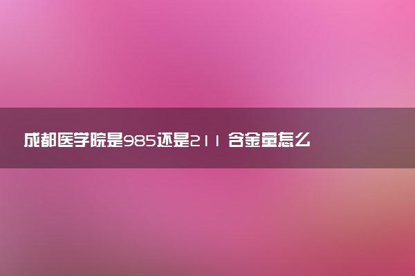 成都医学院是985还是211 含金量怎么样