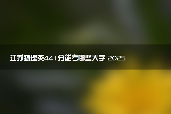 江苏物理类441分能考哪些大学 2025考生稳上的大学名单