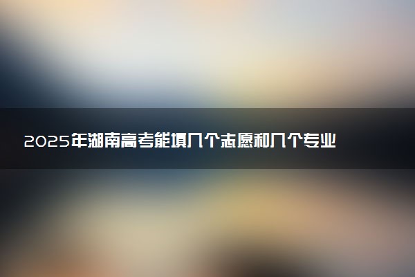 2025年湖南高考能填几个志愿和几个专业