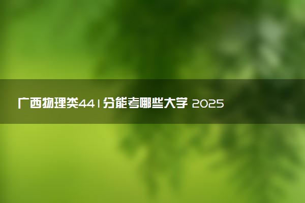 广西物理类441分能考哪些大学 2025考生稳上的大学名单