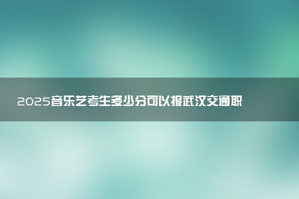 2025音乐艺考生多少分可以报武汉交通职业学院