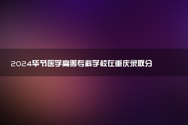 2024毕节医学高等专科学校在重庆录取分数线 各专业分数及位次