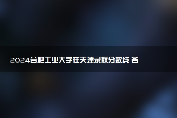 2024合肥工业大学在天津录取分数线 各专业分数及位次